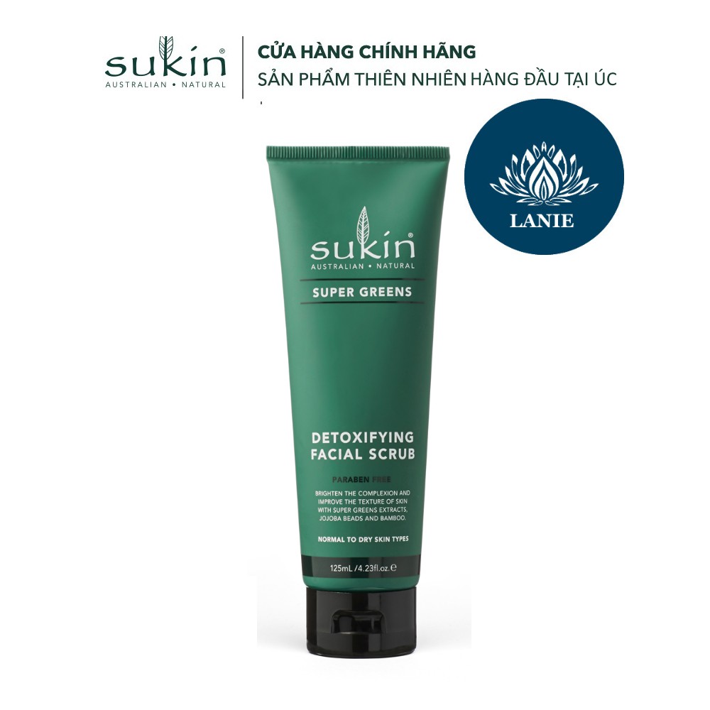 [CHUẨN ÚC] Kem tẩy tế bào chết thải độc dành cho da mặt Sukin Super Greens Detoxifying Facial Scrub 125ml