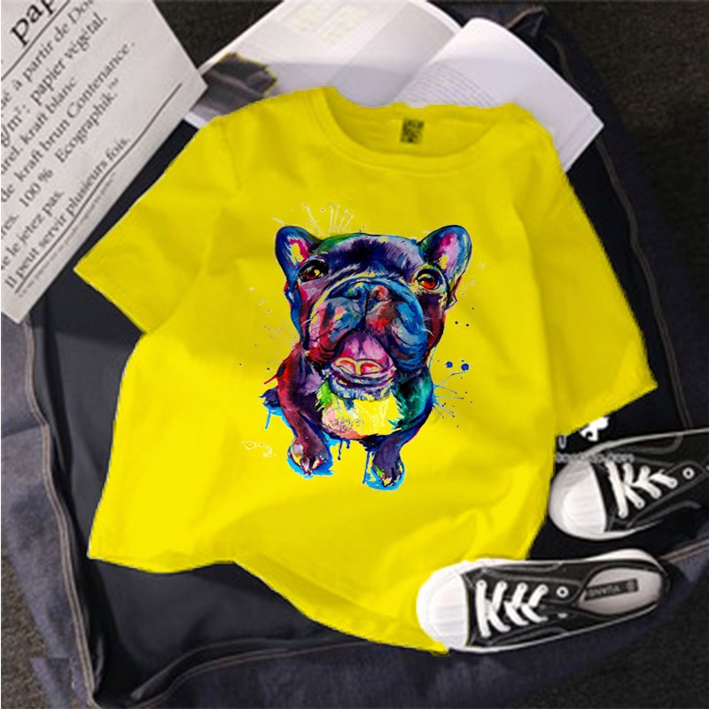 Áo thun Unisex Nam Nữ Trẻ Em chó pug dễ thương