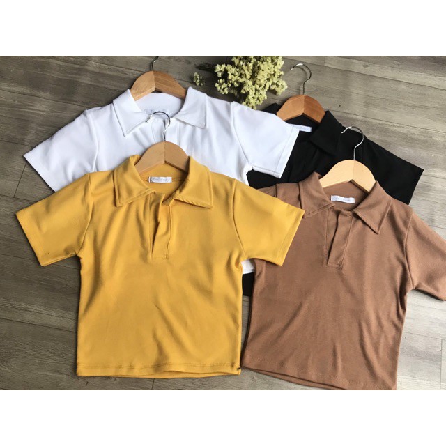 ÁO CROPTOP CỔ TRỤ POLO