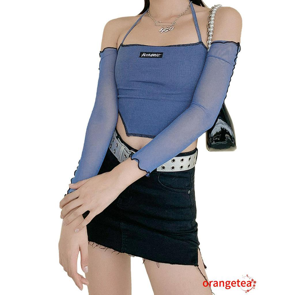 Áo Thun Tay Dài Hở Lưng Màu Sắc Thời Trang Cho Nữ