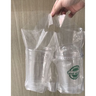 100g Túi đựng ly trà sữa 2 ly 1 ly túi 2 ngăn take away bag
