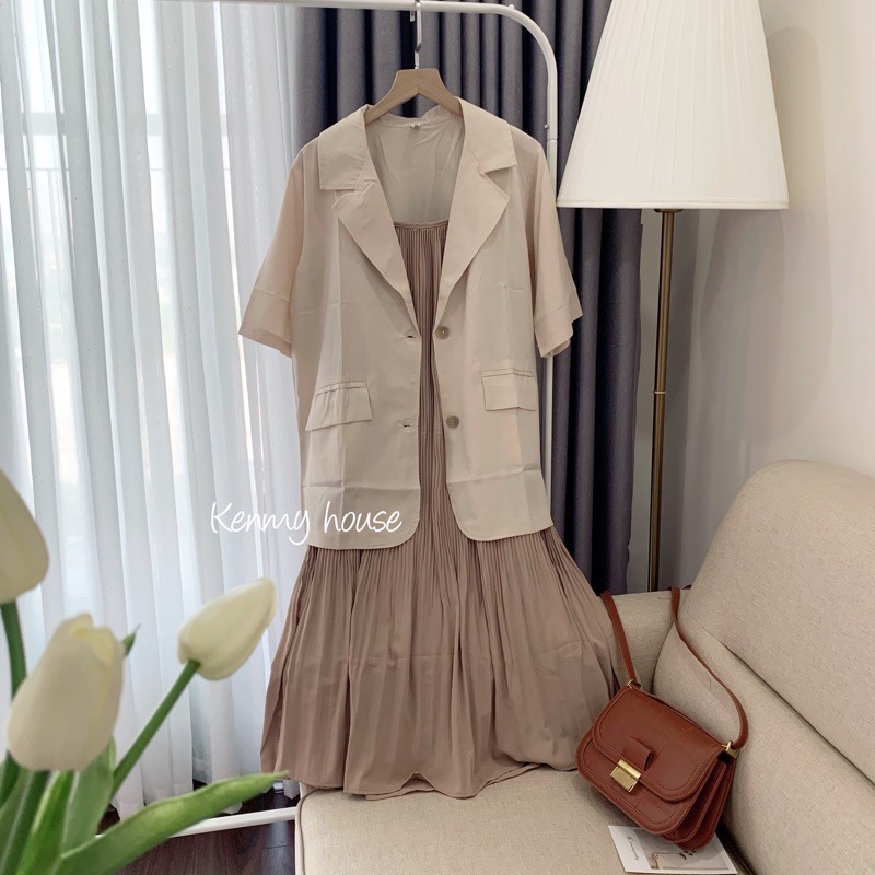 Áo blazer tay ngắn ulzzang [ HÌNH THẬT ]