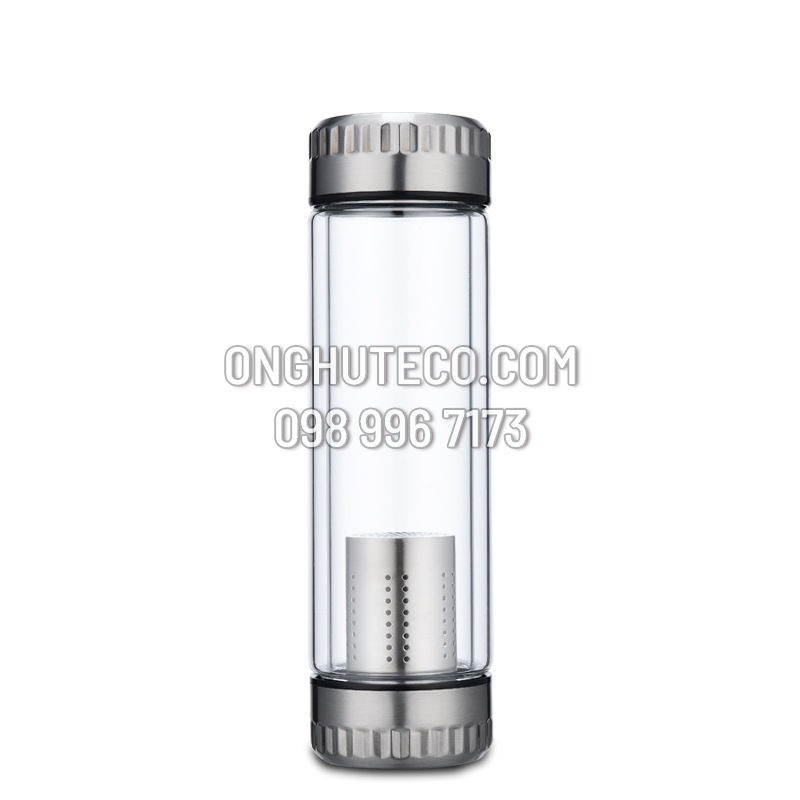 Bình Nước Thủy Tinh High Borosilicate Cách Nhiệt 2 Lớp Cao Cấp