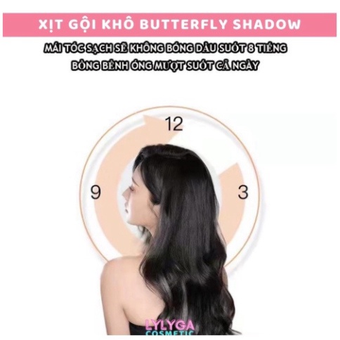 Dầu Gội Khô Butterfly Shadow 150Ml Dạng Xịt Gội Đầu Khô An Toàn Không Cần Nước Dùng Cho Nam Và Nữ Không Bết Tóc