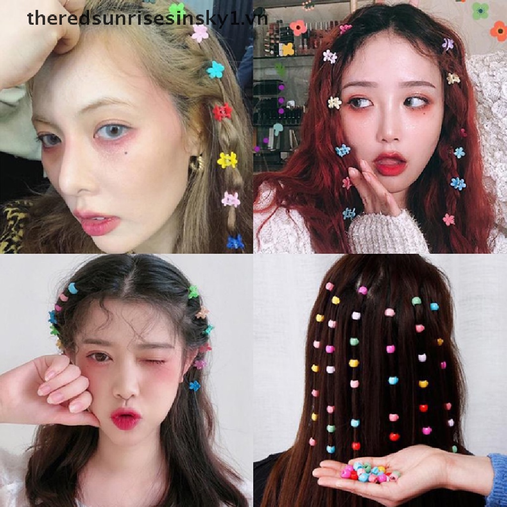 Set 50 Kẹp Tóc Càng Cua Đính Hoa / Thỏ Mini Dễ Thương Cho Bé Gái