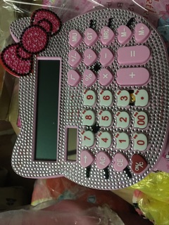 Máy tính cầm tay Hello Kitty đính đá siêu đẹp