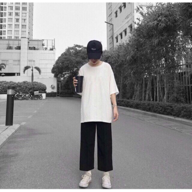 Quần lửng culot tes màu đen - BLACK CULOTTES PANTS Ulzzang UNISEX 1hitshop