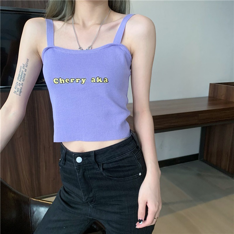 Áo Dệt Kim Hai Dây In Họa Tiết Thời Trang Quyến Rũ