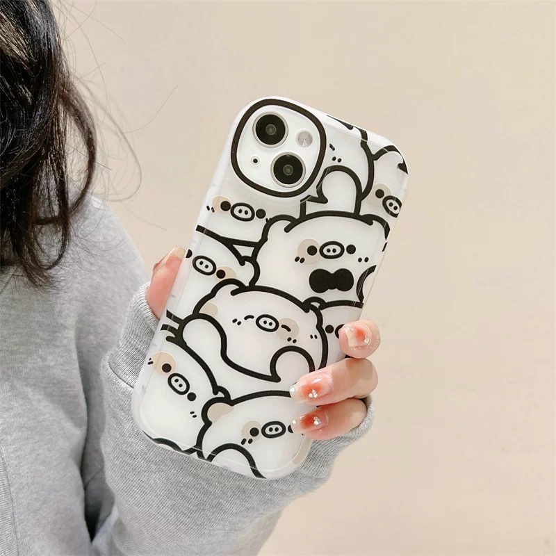 Ốp lưng iphone dẻo cạnh tròn Heo Đen (KHÔNG KÈM NƠ) 13/pro/promax/12promax/12pro/12/11promax/11/7plus/8plus