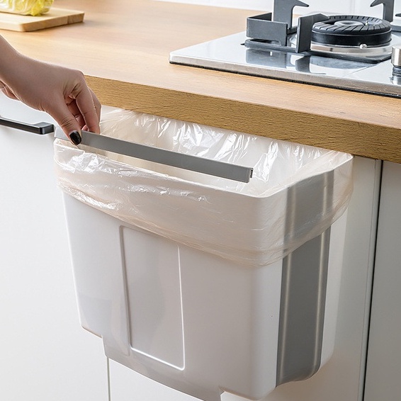 Thùng rác gấp gọn đa năng, treo cạnh tủ bếp, rác văn phòng làm việc, ô tô. Satori store