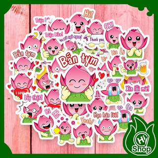 [Bộ 20 Sticker] Hình Dán Sticker Bé Sen Hồng | Dán Nón Bảo Hiểm, Điện Thoại, Laptop, Bình Nước