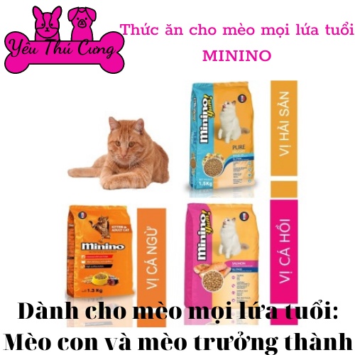 Thức ăn cho mèo MININO YUM dành cho mèo mọi lứa tuổi nhiều vị gói 350g-YÊU THÚ CƯNG