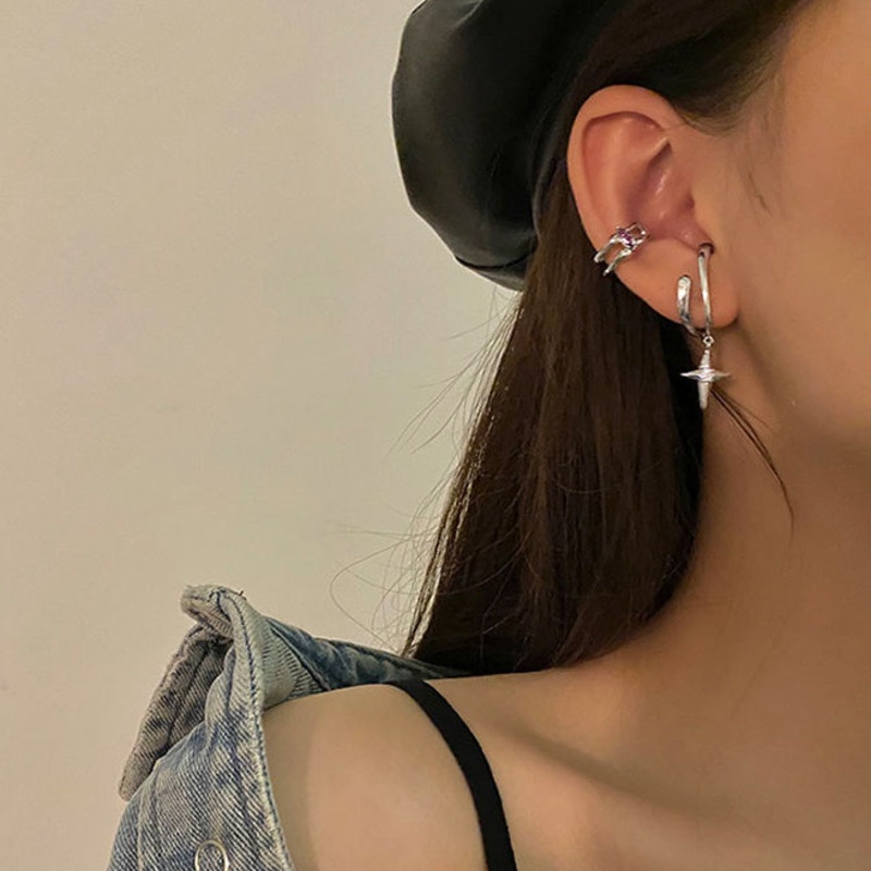 Hoa tai dạng kẹp nhiều hình dạng phong cách cá tính