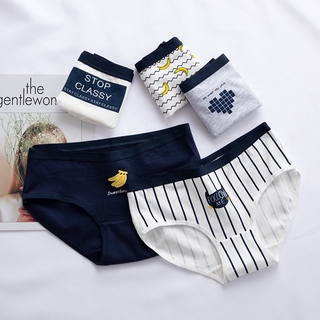 Đáng Yêu Nữ Quần Cotton Tam Giác Hoạt Hình Dễ Thương Trái Cây Series Bé Gái Giữa Eo Cotton Đáy Quần Quần Lót Nữ