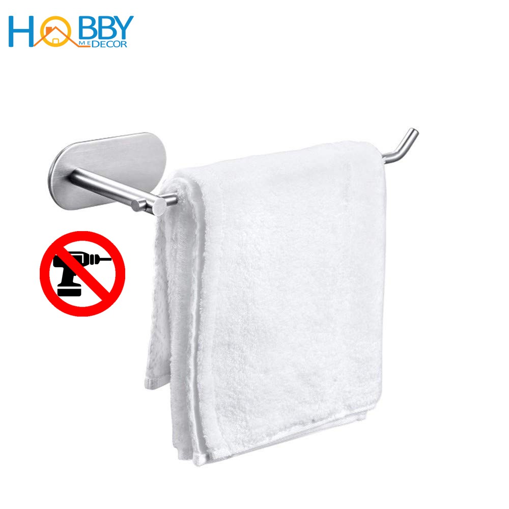 Móc treo cuộn giấy lâu bếp HOBBY Home Decor G10 Inox 304 dán tường gạch men - kèm keo dán