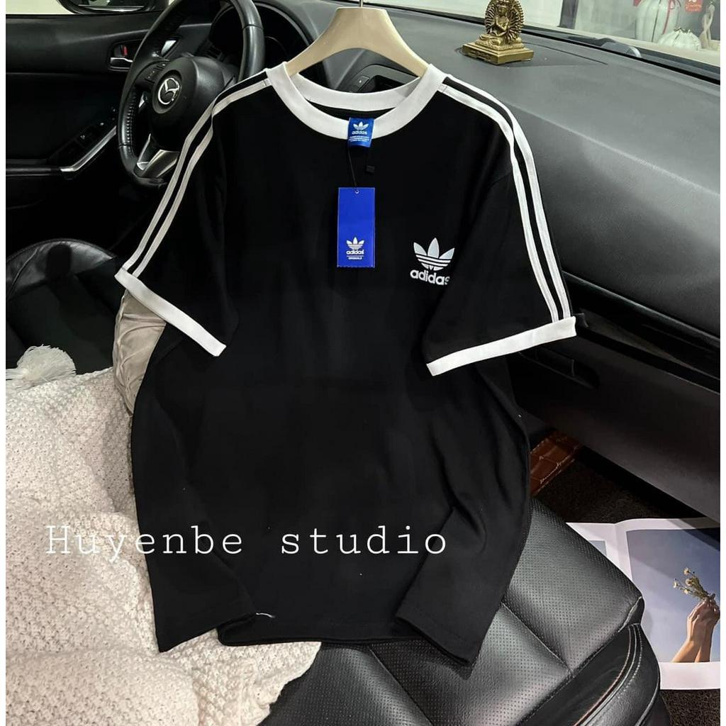 Áo Phong Tay Lỡ Dáng Rộng Nam Nữ Unisex Thêu Hình Sọc Tay 3158 Bigsize