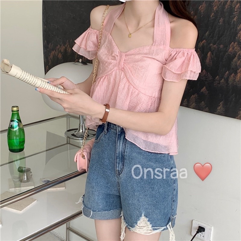 ❤️ÁO  HỞ VAI BÈO CỘT NƠ SAU ĐẸP  QUÁ ❤️MẪU MỚI NHẤT CỦA SHOP❤️