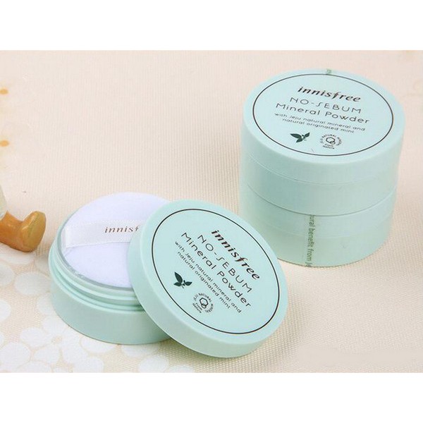 PHẤN NÉN INNISFREE NO-SEBUM MINERAL PACT VÀ PHẤN PHỦ DẠNG BỘT INNISFREE NO-SEBUM MINERAL POWDER