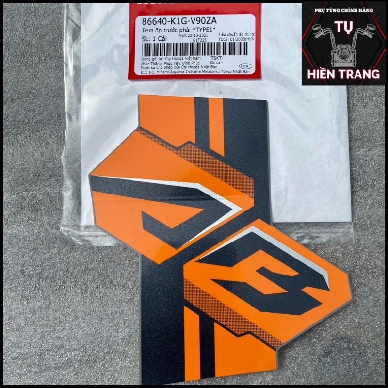 TEM CÁNH AB DÁN CÁNH ZIN AIRBLADE 125 GIỚI HẠN 2021 CHÍNH HÃNG HONDA