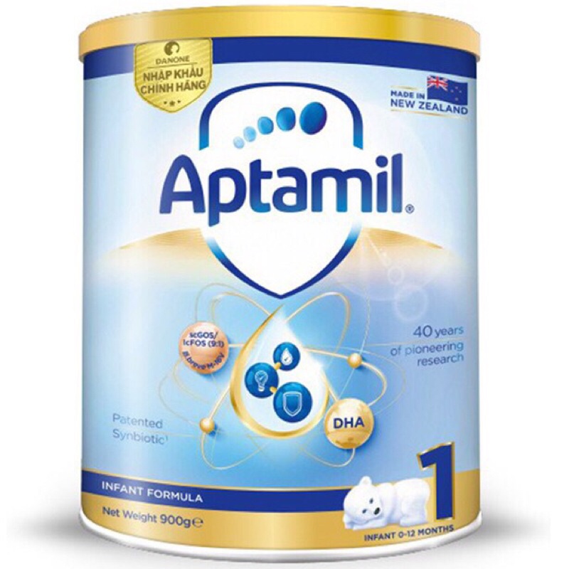 Sữa bột Aptamil New Zealand hộp thiếc số 1 (900g) dành cho bé từ 0-12 tháng tuổi