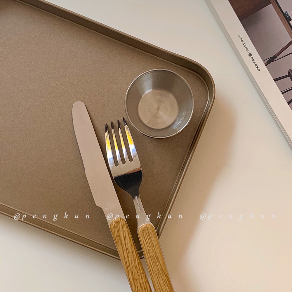 Khay Nướng Bánh Mì / Bánh Mì / Đồ Ăn Nhẹ Bằng Thép carbon Màu Đồng Sắc Tối Theo Phong Cách retro Mỹ Bằng Thép Không Gỉ Dành Cho Quán Cà Phê / Cửa Hàng Mỹ ten