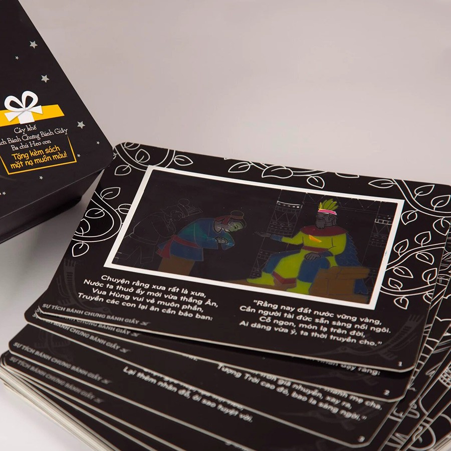 Sách-Combo Hộp Sách chiếu bóng thần kỳ - Cây khế + Sự tích bánh chưng bánh giầy + Ba chú Heo con