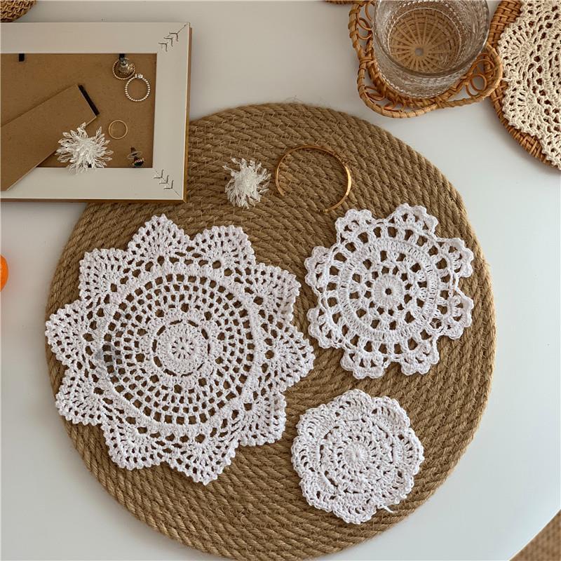 Miếng Lót Lọ Hoa Bằng Ren Cotton Trang Trí Bàn Ăn Làm Phụ Kiện Chụp Ảnh