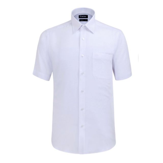 Áo sơ mi Việt Tiến ngắn tay màu trơn