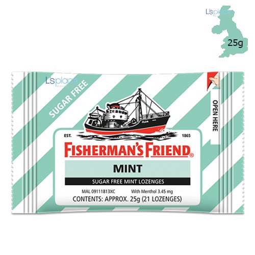 Viên Ngậm Không Đường Hương Bạc Hà Mát hiệu Fisherman’s Friend 25G