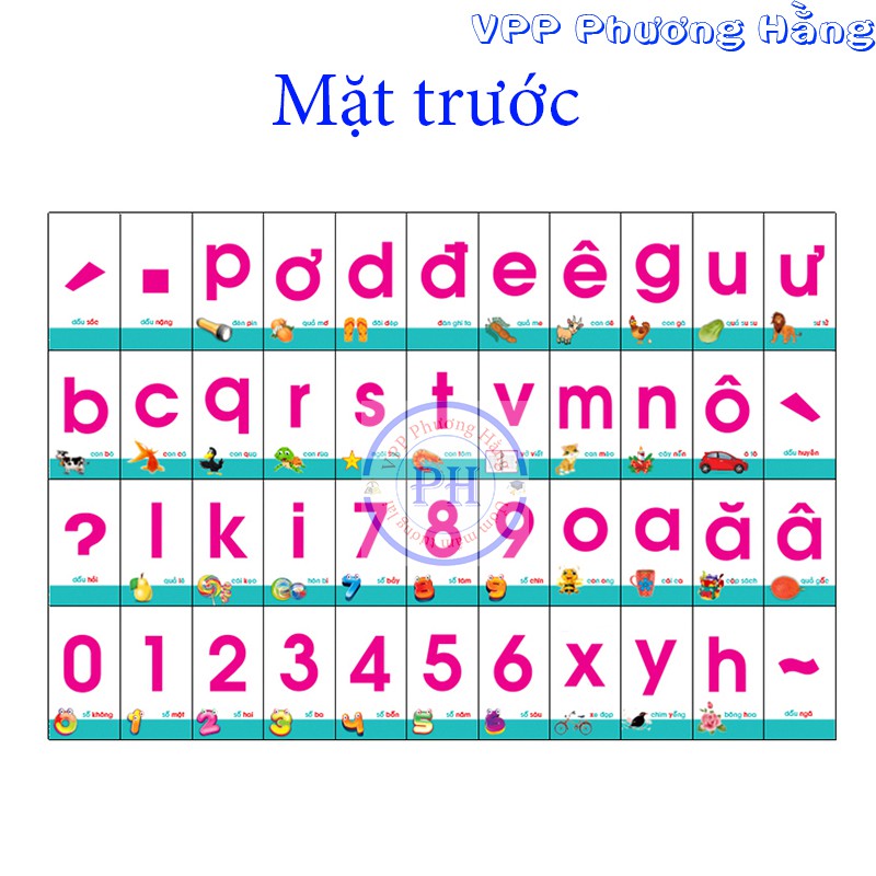 Bộ thẻ học thông minh nhận biết chữ cái và số cho bé ( bộ 44 thẻ )