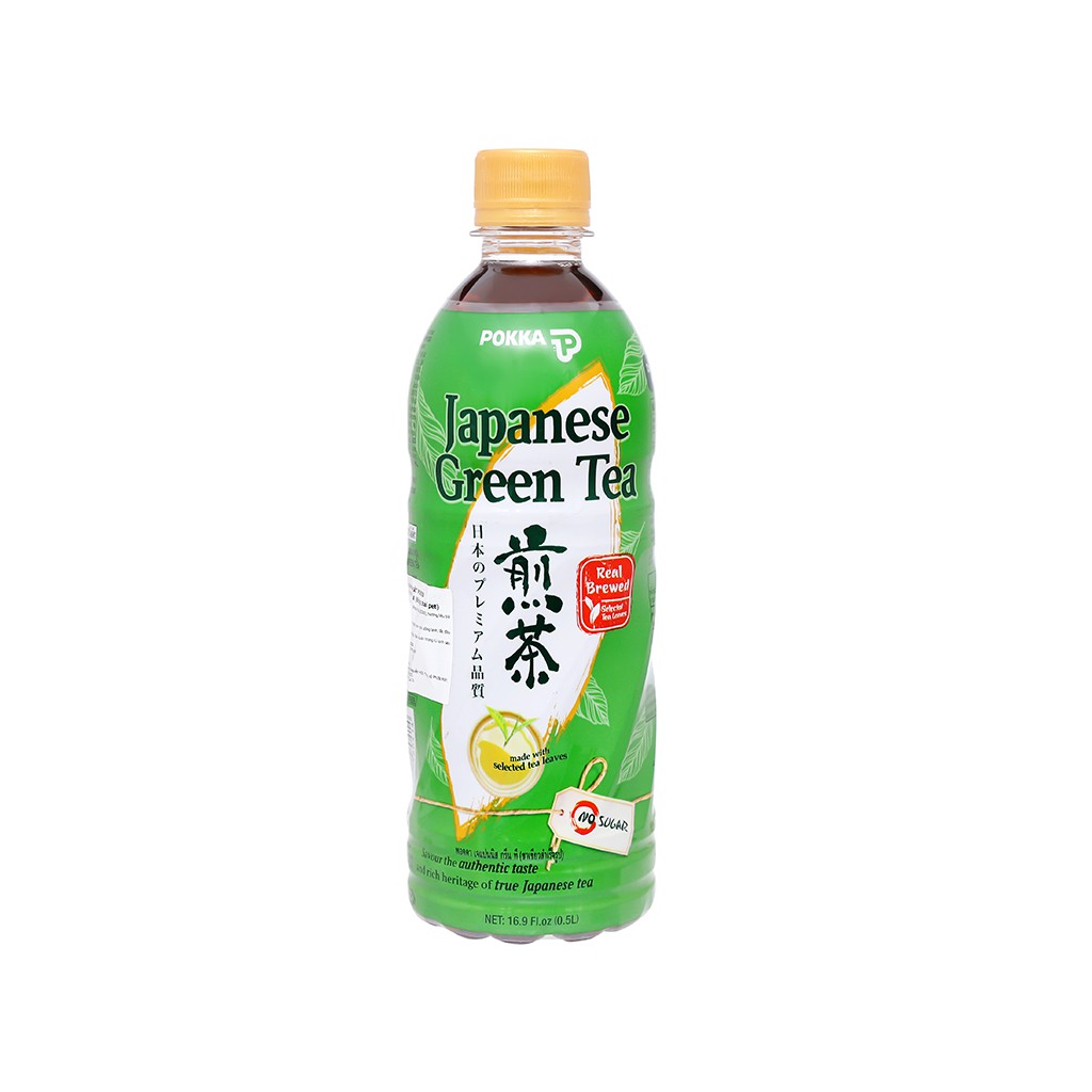 5 chai trà xanh Nhật Pokka không đường 500ml