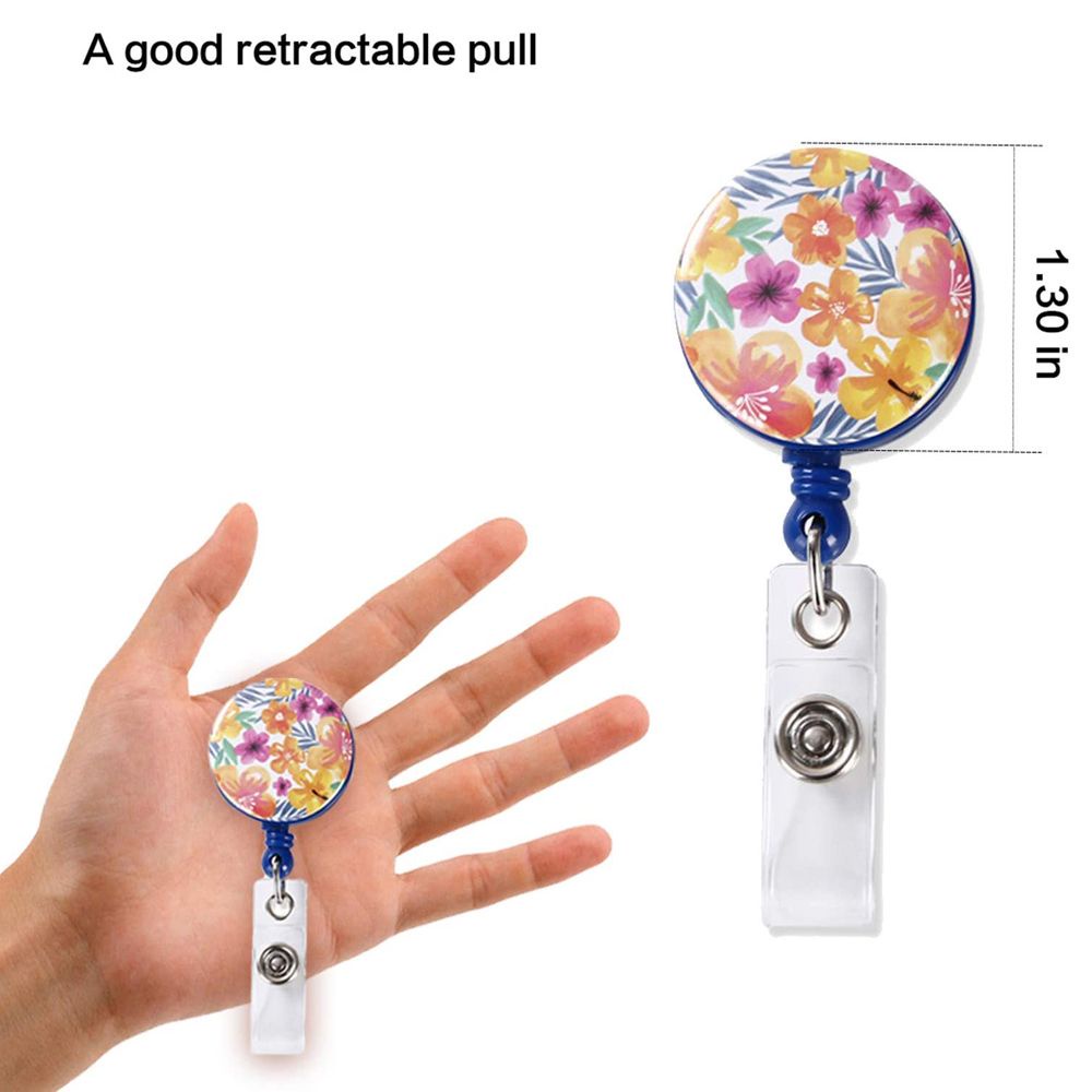 Kẹp gắn thẻ tên ID có thể co dãn cho y tá tùy chọn họa tiết