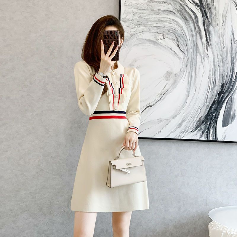Xiaoxiang Đầm Thời Trang Thu Đông Phong Cách Pháp Cao Cấp Cho Nữ