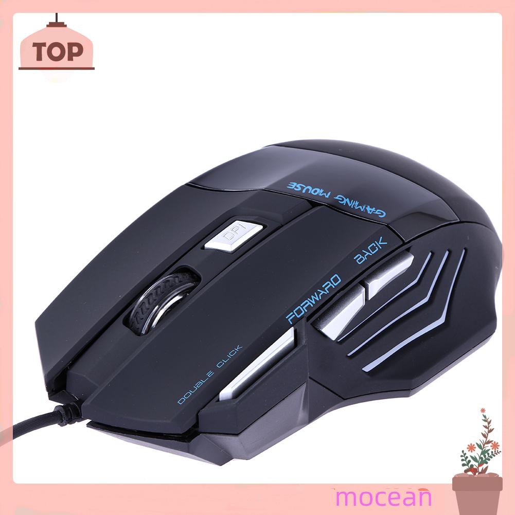 Chuột Chơi Game Mocean 2400 Dpi 7 Nút Có Đèn Led Chuyên Nghiệp