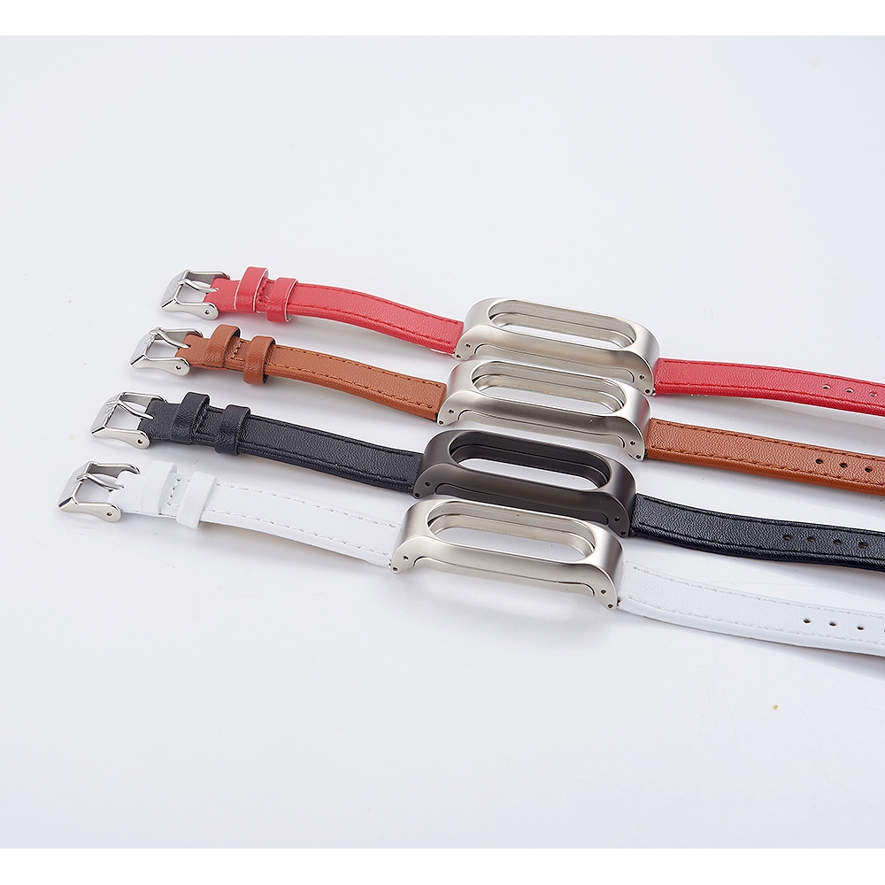 Dây đeo bằng da cho đồng hồ thông minh Xiaomi Mi Band 2 Miband 3