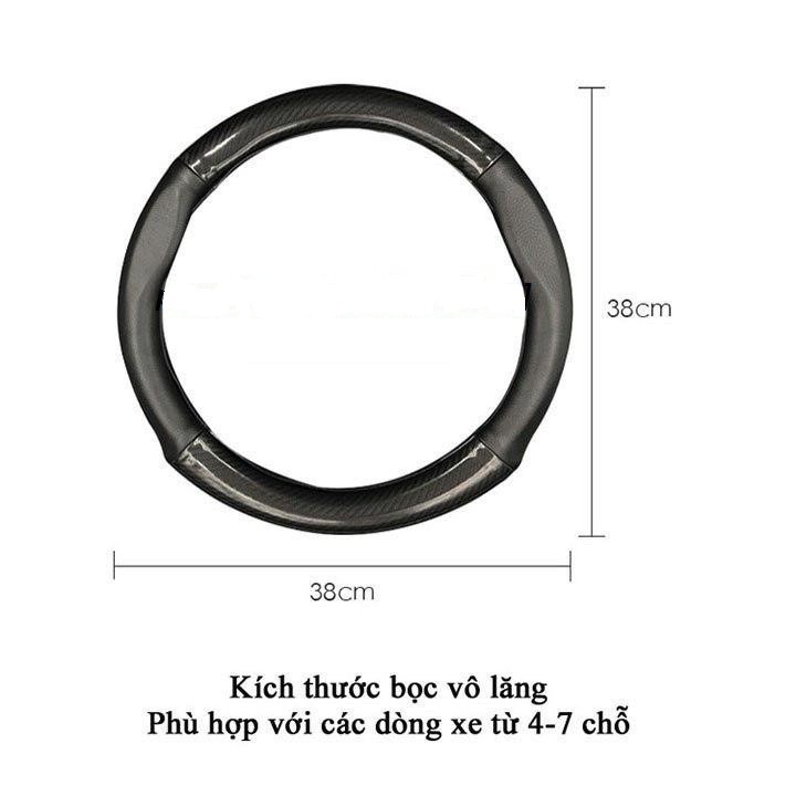 Bọc vô lăng ô tô, bọc vô lăng cacbon ô tô chống trơn trượt đính logo tất cả các hãng xe