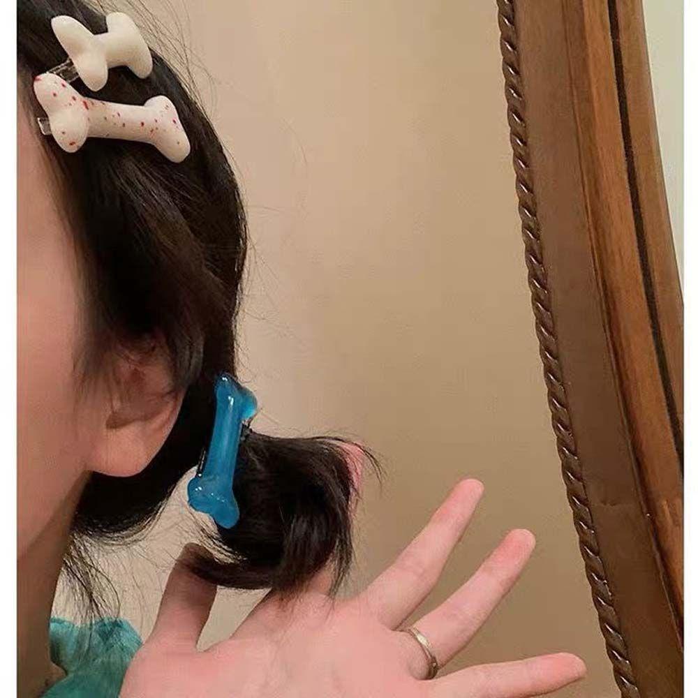 Kẹp Tóc Mái Hình Cục Xương Màu Kẹo Phong Cách Hàn Quốc Dễ Thương Dành Cho Mẹ Và Bé Gái Back2Lilife