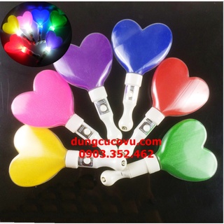 Đèn led trái tim, đèn led cầm tay, đèn led cổ vũ, đèn led nhựa 26cm