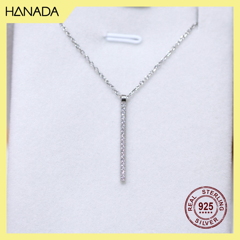 Dây Chuyền Bạc 925 Hanada N-2-B-0186 Thanh Cây Dính Đá