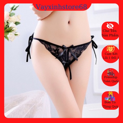 Quần lót nữ ren sexy buộc dây phối nơ xẻ đáy siêu quyến rũ QL68 💫💫💫