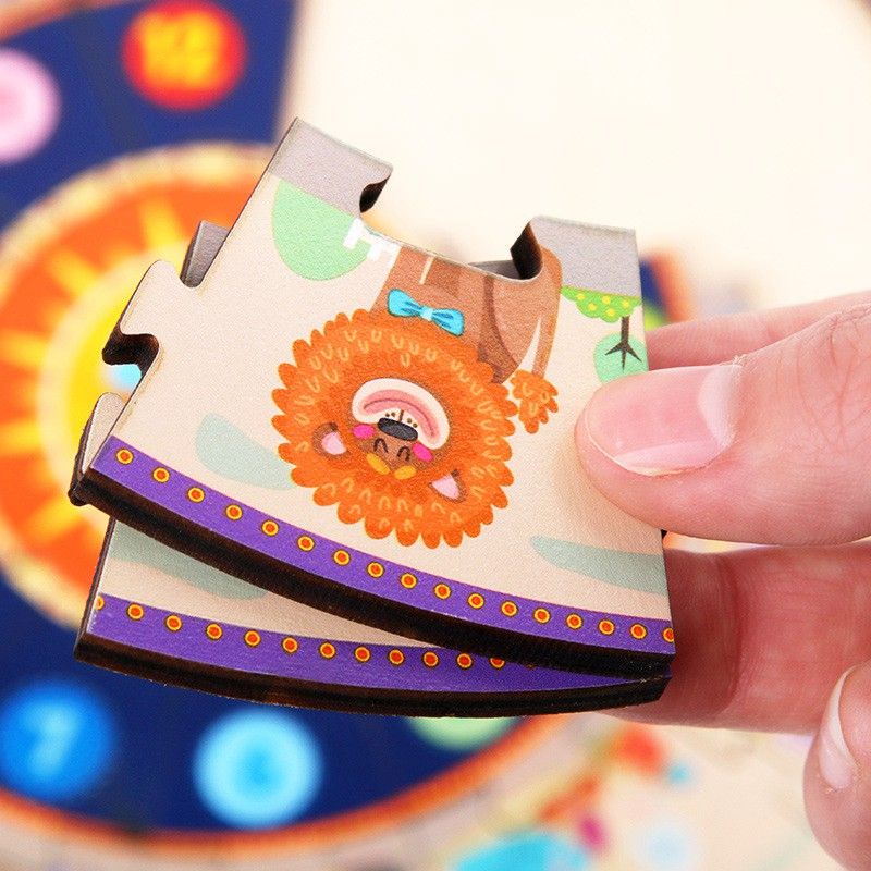 [Xả kho giá sốc] Đồng hồ gỗ xếp hình thông minh cho bé