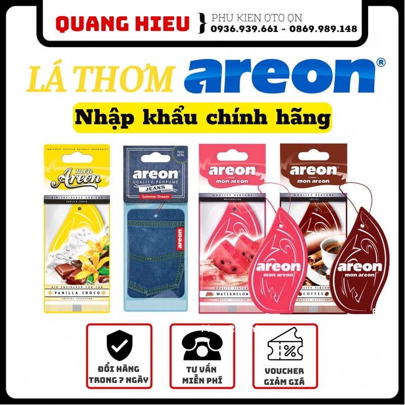 (Có tem nhập khẩu) Lá Thơm Treo Xe Ô Tô - Lá Thơm Areon Chính Hãng Khử Mùi Xe, Nhập khẩu Bulgaria