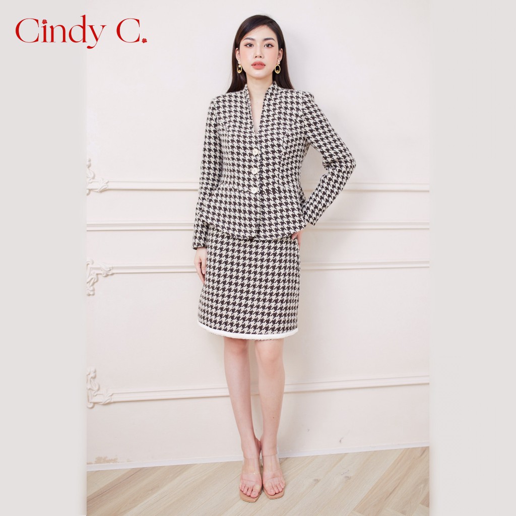 Áo khoác Chân váy CINDY C dạ Tweed cúc cài thiết kế sang chảnh 820 / 821 / 800 / 801