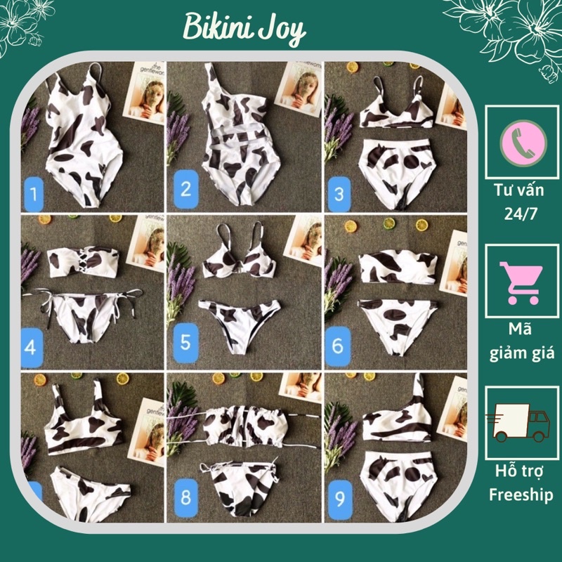 [HÀNG MỚI+ NHIỀU KIỂU] Bikini hoạ tiết bò sữa dễ thương gồm nhiều kiểu
