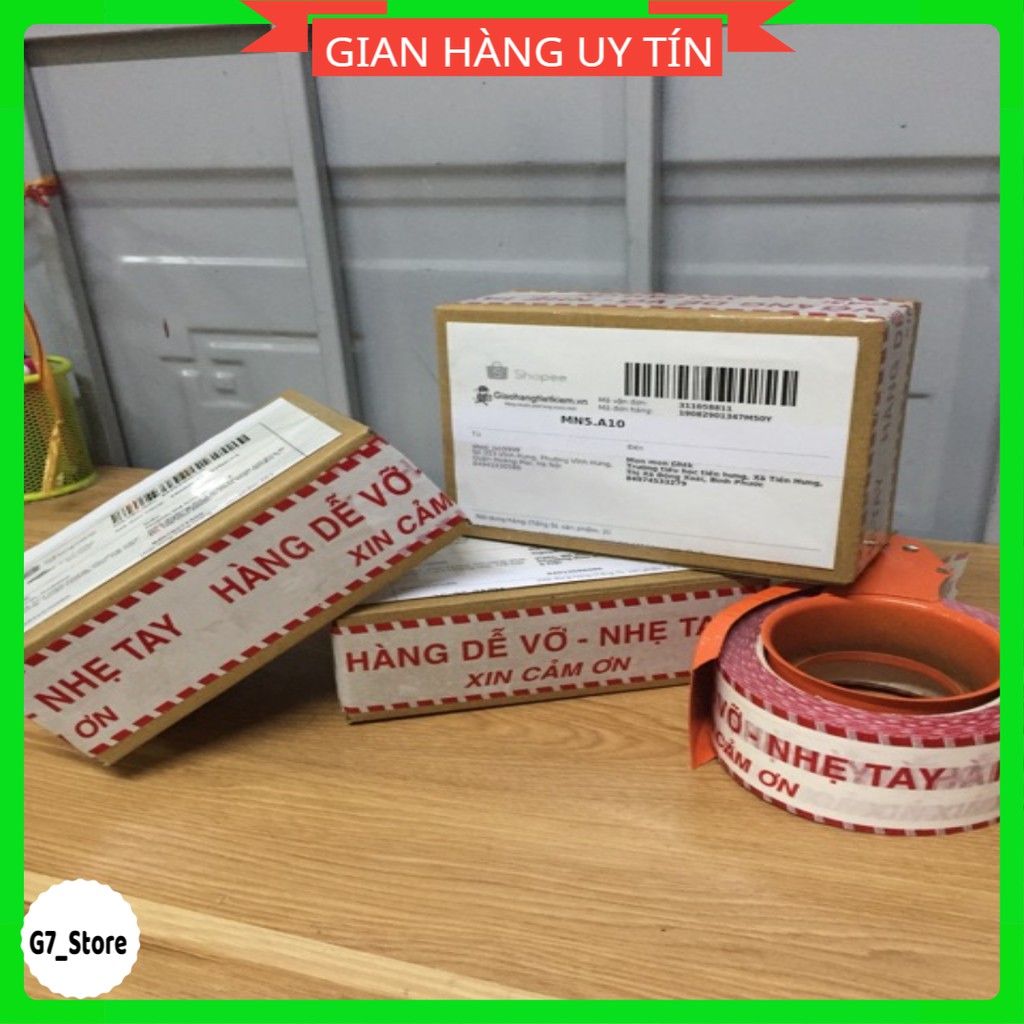 (SALE) BĂNG DÍNH IN CHỮ HÀNG DỄ VỠ,NIÊM PHONG HÀNG HOÁ (1 CUỘN)