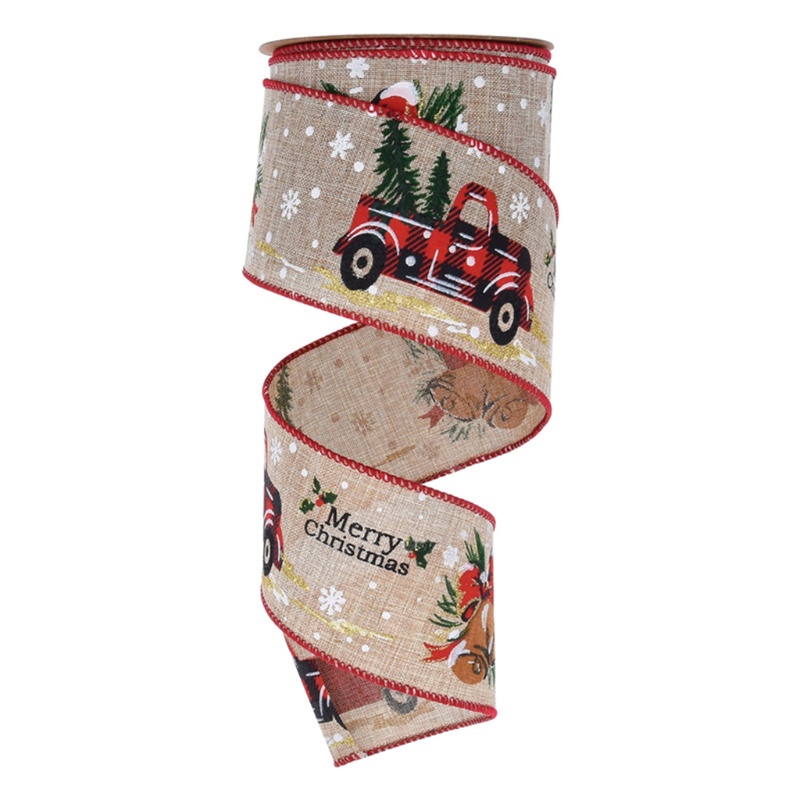 Cuộn Dây Ruy Băng Họa Tiết Cây Thông Noel Trang Trí Giáng Sinh