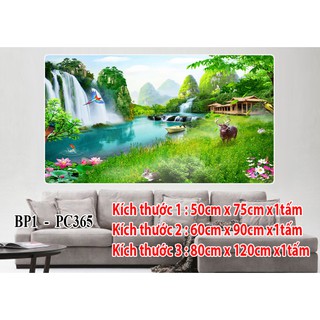Tranh treo tường 3d, tranh phòng khách, sơn thủy hữu tình, 365