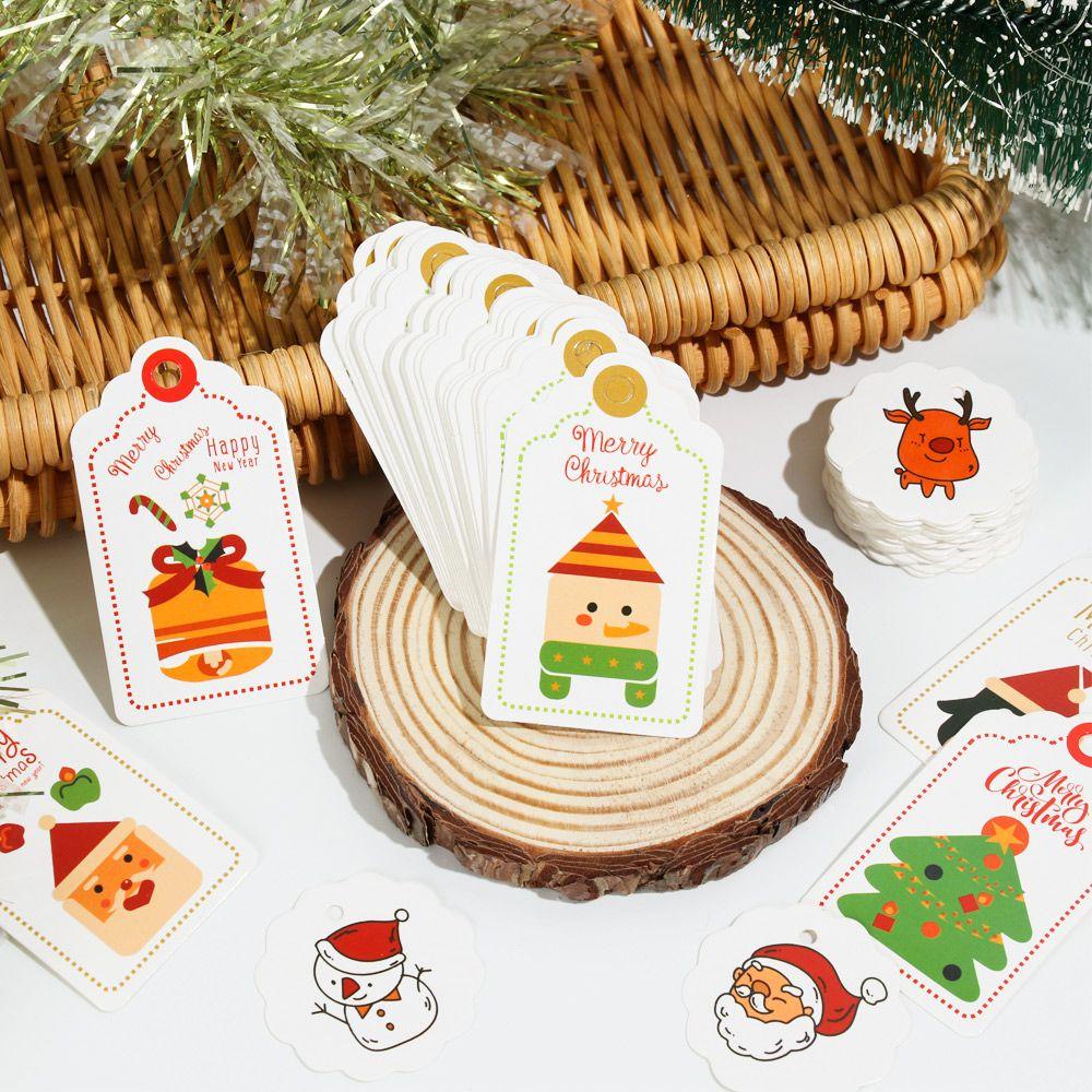 LAKAMIER Set 50 Thẻ Giấy Treo Trang Trí Giáng Sinh Kèm Dây Treo Mới