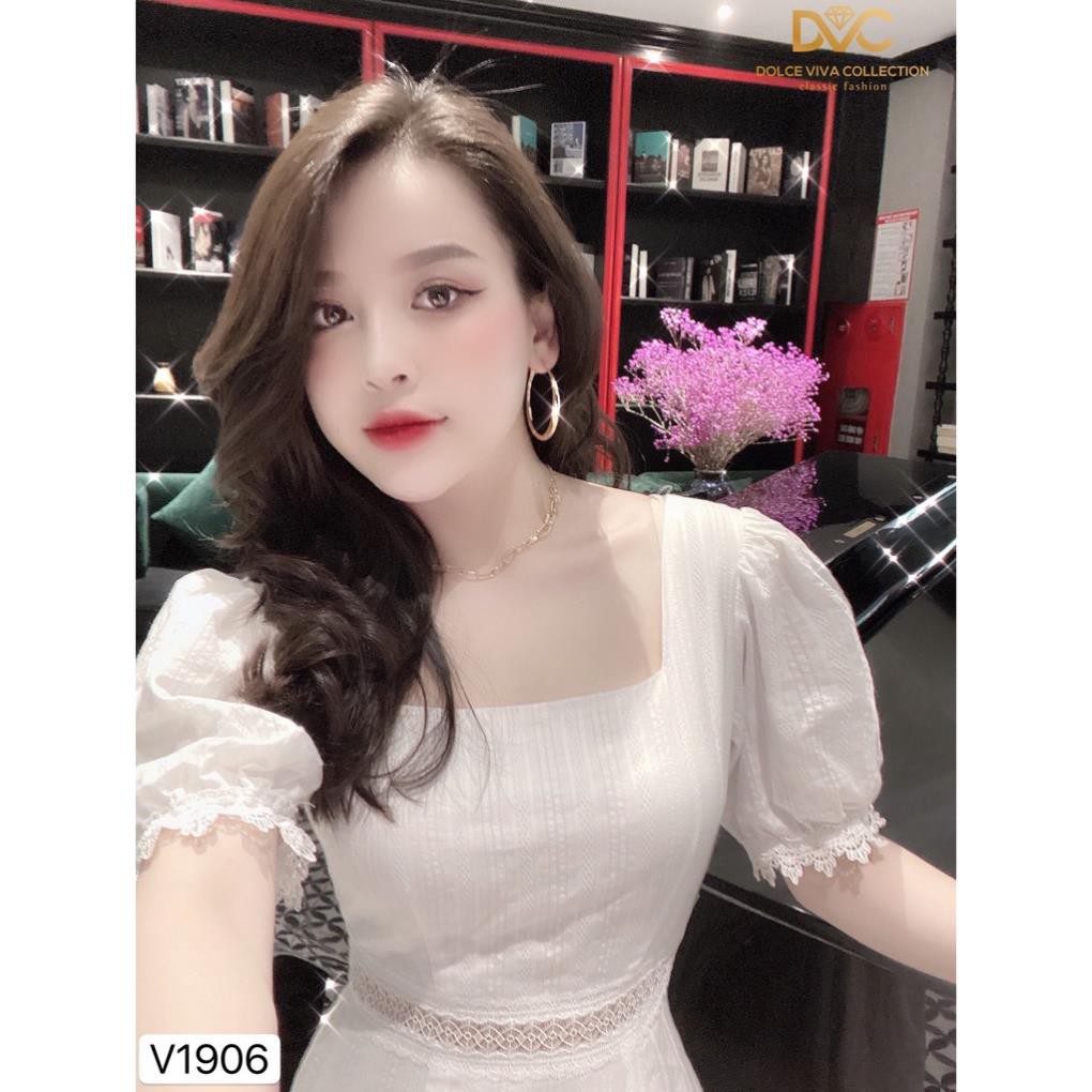 [VÁY ĐI DU LỊCH CAO CẤP] Váy thiết kế dài trắng cổ vuông đuôi cá | BigBuy360 - bigbuy360.vn