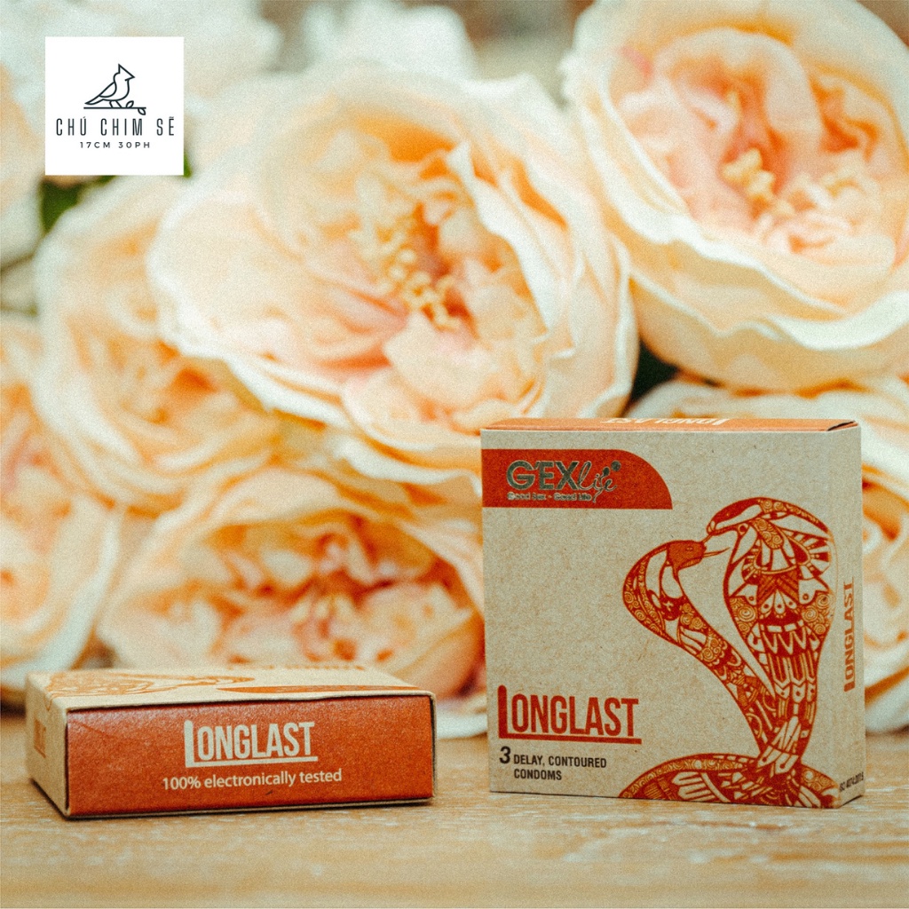 Bao cao su GEXlife Longlast ôm khít, kéo dài thời gian - Chú Chim Sẽ